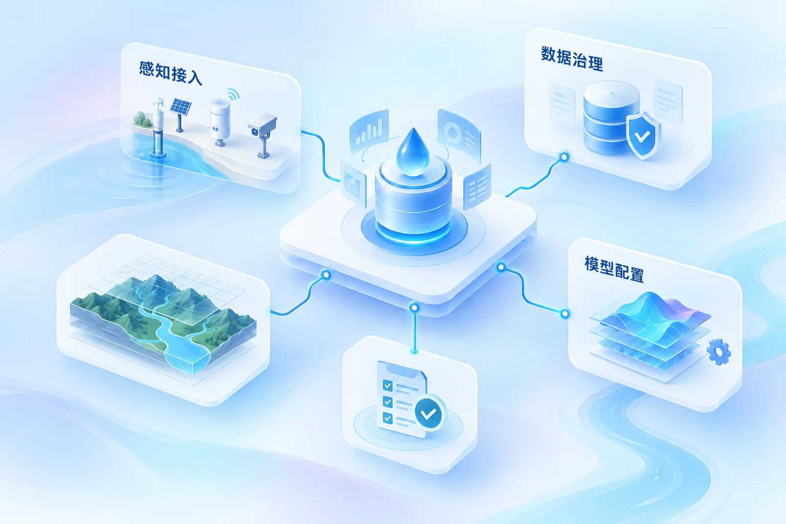 数据治理、感知接入与模型配置 · 阶段工作示意